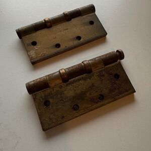 Antique Brass Door Hinges Pair Pat.‎ Pend. Rustic Farmhouse Hardware